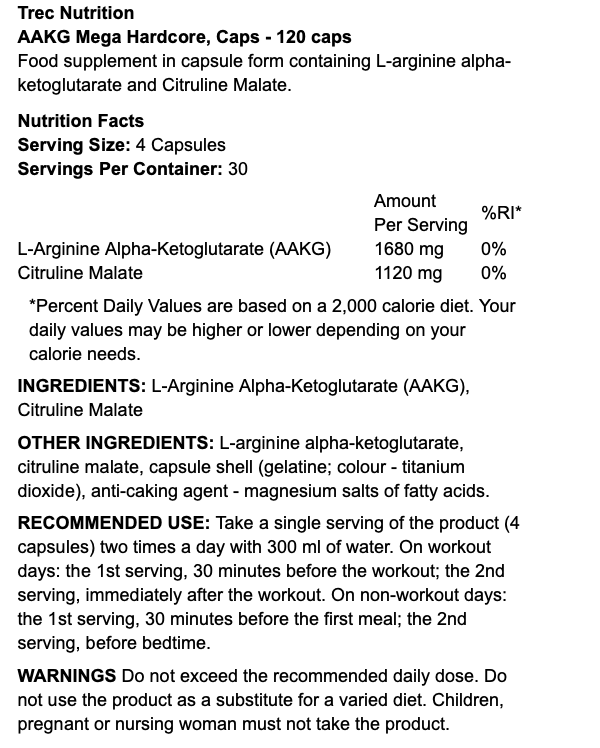 Trec Nutrition AAKG Mega Hardcore